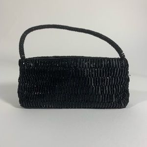 Mini beaded black purse